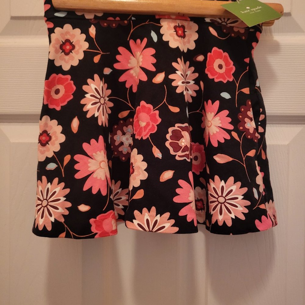 Kate Spade Floral printer back gold zipper (w/tags) skirt